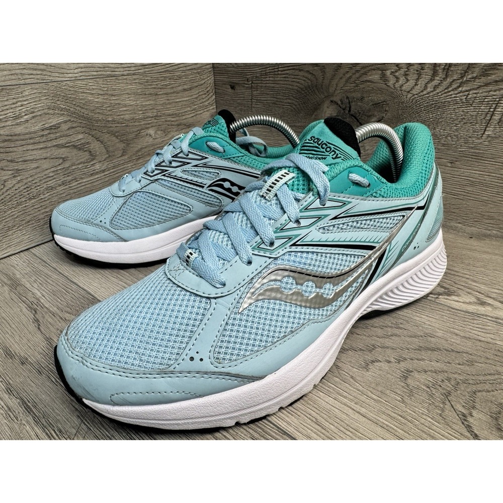 Saucony Cohesion 14 Shoes Women Size 11 Blue White Running Sneakers Lace up Mesh